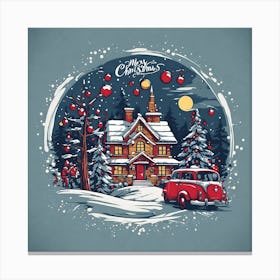 Snowy Christmas Night Canvas Print