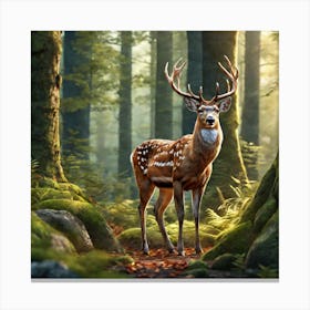 Deer In The Forest 134 Canvas Print