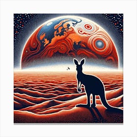 Kangaroo In The Desert Canvas Print