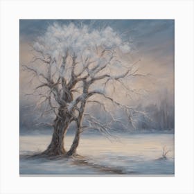 Tree In The Snow Canvas Print