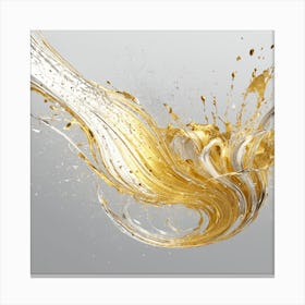 Gold Liquid Splash abstract Canvas Print