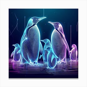 Digital Penguins Canvas Print