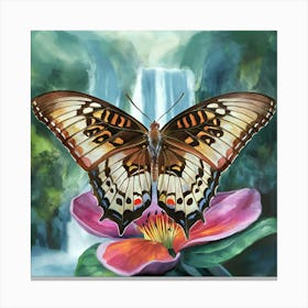 Butterfly On A Flower 10 Canvas Print