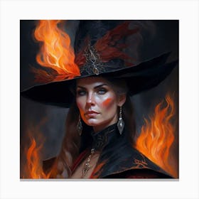 Witch On Fire 1 Canvas Print