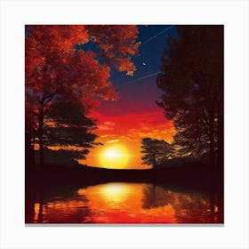 Sunset By The Lake 69 Canvas Print