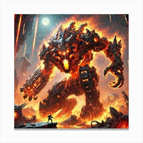 A Sci Fi Themed Scene Depicting The Fire Wolf In V Canvas Print