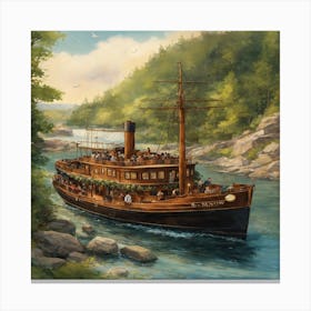 Riverboat On The River Canvas Print