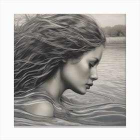 Girl In The Water 3 Canvas Print