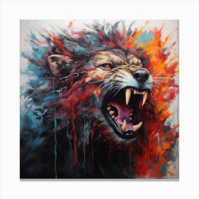 Abstract Fierce Lion Canvas Print