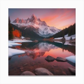 Abstact Mountain Sun Art Print Canvas Print