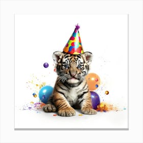 Birthday Tiger 5 Canvas Print