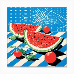 Watermelon Checkerboard Canvas Print