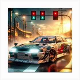 Japanes cars street drifting 1 Canvas Print