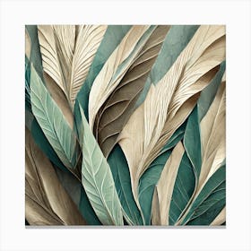 Firefly Beautiful Modern Detailed Botanical Rustic Wood Background Of Sage Herb And Indian Feathers (1) Canvas Print