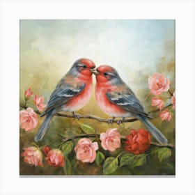 Adorable Lovebirds Valentine S Day Print Art Canvas Print