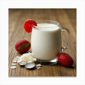 Milk And Raspberries Canvas Print