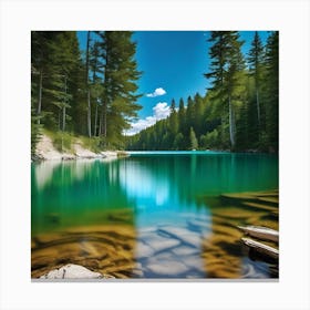 Blue Lake In The Mountains 4 Canvas Print