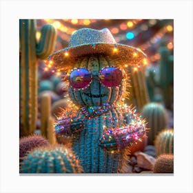 Cactus With Sunglasses Canvas Print