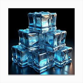 Stack Of Ice Cubes Canvas Print