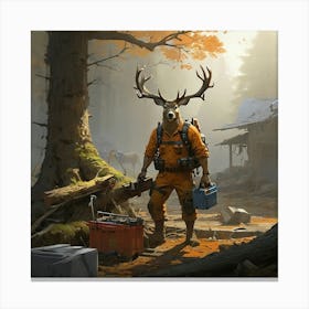 Deer In The Woods 63 Canvas Print