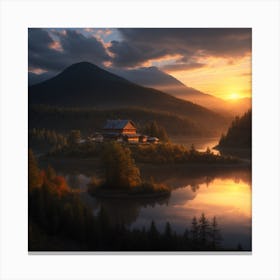 Sunrise Over Lake Canvas Print