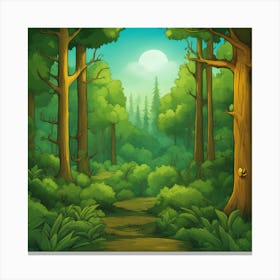 Forest Path Vector Illustration Canvas Print