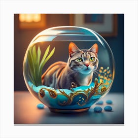 Cat In A Fish Bowl 7 Canvas Print