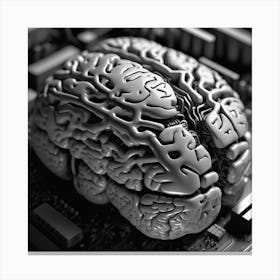Brain On A Computer Chip 3 Canvas Print