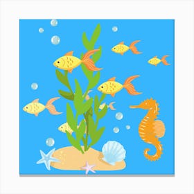 Sea fish and horse Canvas Print