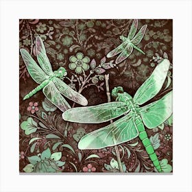 Dragonflies -Green Canvas Print