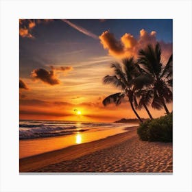 Sunset On The Beach 280 Canvas Print