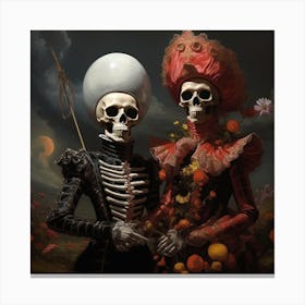 Skeleton Couple 1 Canvas Print