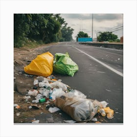 Garbage On The Road 4 Canvas Print