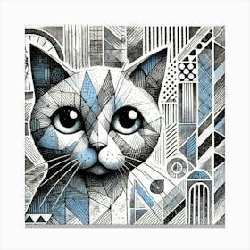 Crescent Whisker City Cat Canvas Print