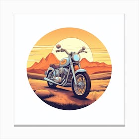 Motorcycle In The Desert Canvas Print