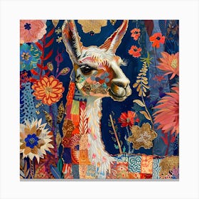 Patchwork Quilted Llama 1 Canvas Print