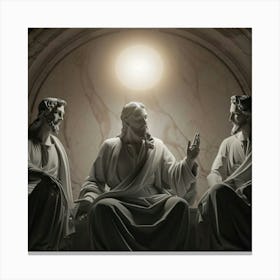 Three Jesus Statues Canvas Print