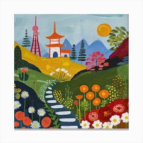 Kids Travel Illustration Japan 4 Canvas Print