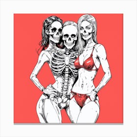 Skeleton Girls Canvas Print