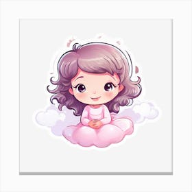 Little Girl On Cloud Canvas Print