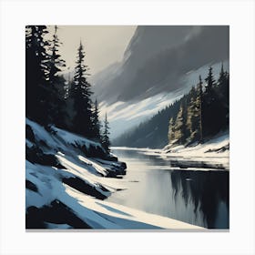 A Scottish Winter Landscape, Crisp White Snow Canvas Print