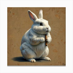 Rabbit Playing Flute Canvas Print