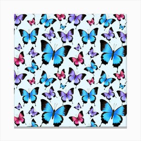 Decorative Festive Trendy Colorful Butterflies Seamless Pattern Vector Illustration Canvas Print