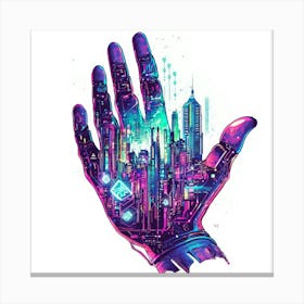 Hand Of The Future.Generated AI. Wall Art Print Canvas Print