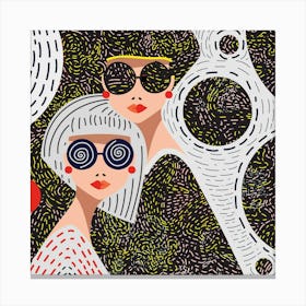 Two Women In Sunglasses Canvas Print