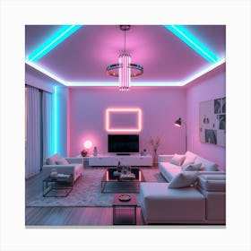 Neon Living Room Canvas Print