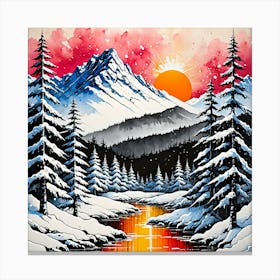 Sunset In The Mountains 10 Canvas Print