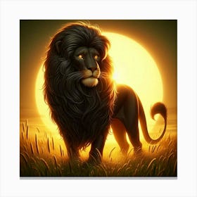 Lion At Sunset 16 Canvas Print