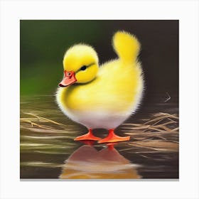 Cute Duckling Painting Canvas Print