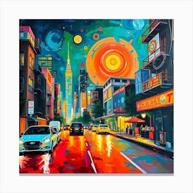 City At Night 4 Canvas Print